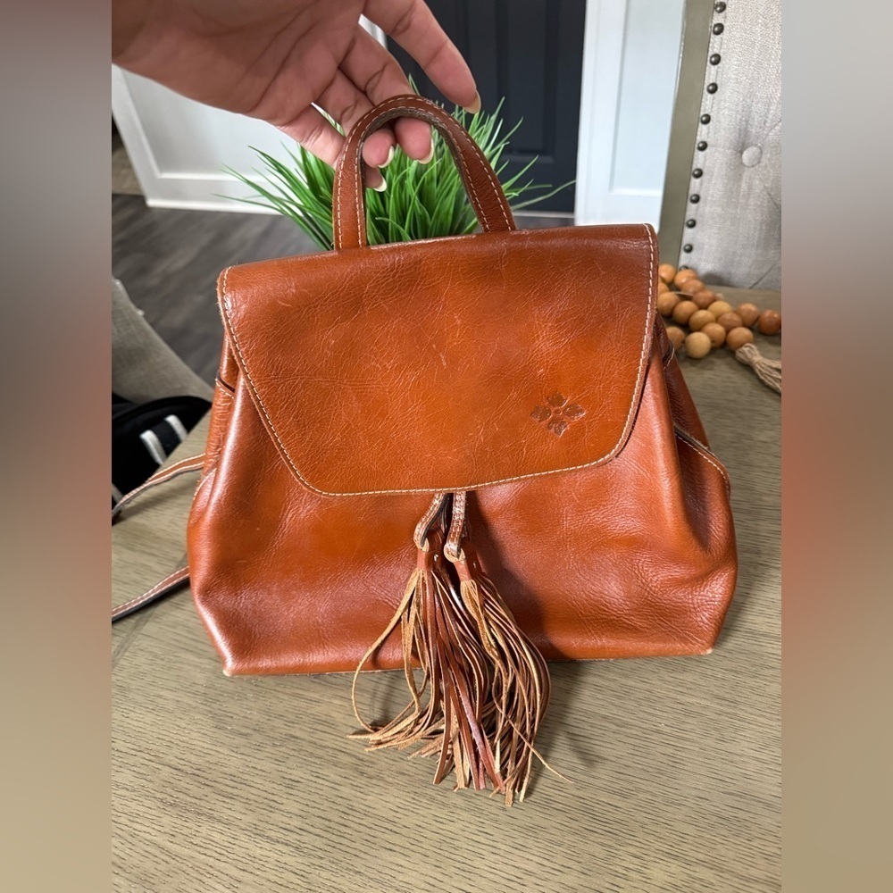 Patricia nash Brown Leather Backpack with Tassel